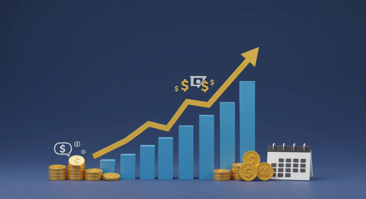 Graph illustrating compounding interest over time, showcasing the power of long-term 401k investments.